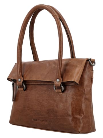 HIDE & STITCHES Leren schoudertas "Westland" cognackleurig - (B)29 x (H)20 x (D)7 cm