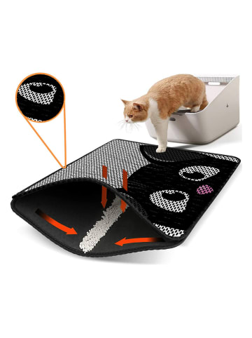Paws&Whiskers Katzenstreumatte in Schwarz - (L)45 x (B)60 cm