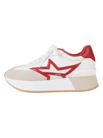 Liu Jo Leren sneakers "Dreamy" wit/rood