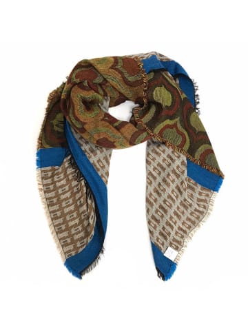 MILANO AMOUR Schal in Braun/ Blau - (L)150 x (B)150 cm
