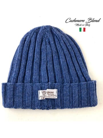 MILANO AMOUR Czapka w kolorze niebieskim z dodatkiem kaszmiru