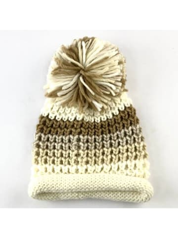 MILANO AMOUR Czapka "Bobby" w kolorze beżowym z dodatkiem wełny