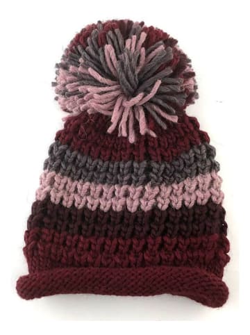 MILANO AMOUR Czapka "Bobby" w kolorze bordowym z dodatkiem wełny