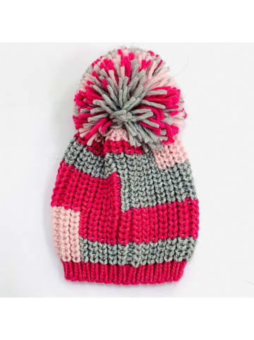 MILANO AMOUR Mütze mit Wollanteil in Pink/ Grau