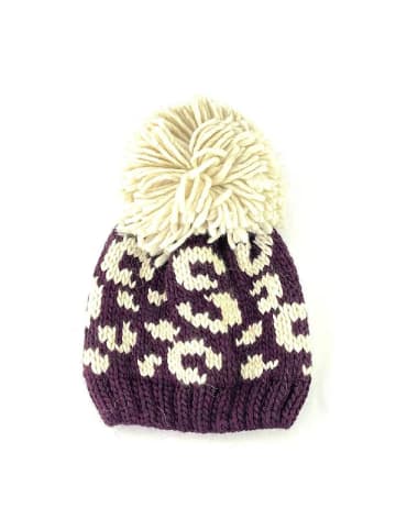 MILANO AMOUR Mütze in Aubergine/ Creme
