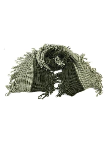 MILANO AMOUR Szal w kolorze zielonym z dodatkiem wełny - 170 x 50 cm
