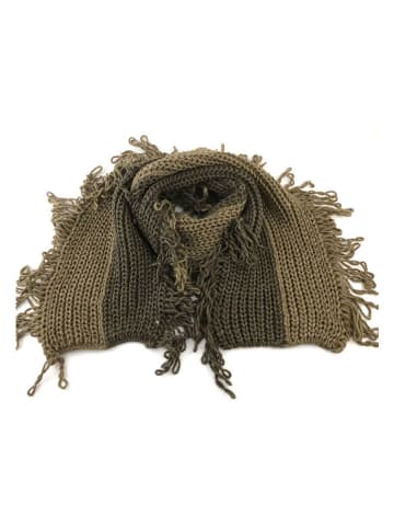 MILANO AMOUR Schal mit Wollanteil in Khaki - (L)170 x (B)50 cm