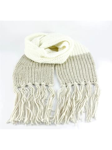 MILANO AMOUR Schal mit Wollanteil in Grau/ Creme - (L)170 x (B)22 cm