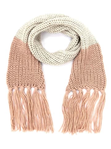 MILANO AMOUR Szal w kolorze jasnoróżowo-kremowym z dodatkiem wełny - 170 x 22 cm