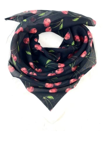 MILANO AMOUR Chusta w kolorze granatowo-różowym z dodatkiem jedwabiu - 65 x 65 cm