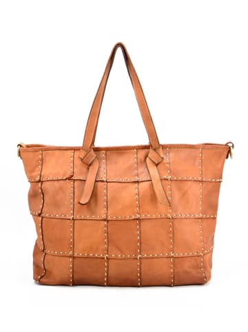 Amara Leren shopper "Diego" cognackleurig - (B)50 x (H)30 x (D)18 cm