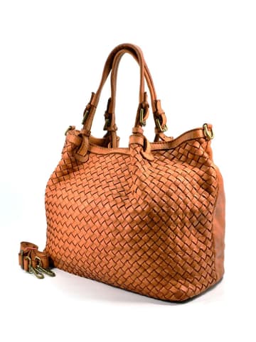Amara Leder-Shopper "Quattro" in Hellbraun - (B)42 x (H)33 x (T)17 cm