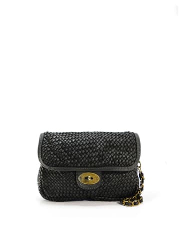 Amara Leren schoudertas "Madison" zwart - (B)24 x (H)15 x (D)5 cm