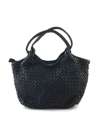 Amara Leder-Schultertasche "Clotilda" in Schwarz - (B)34 x (H)22 x (T)8 cm