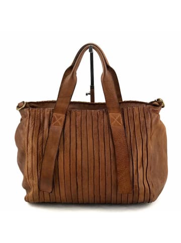 Amara Leren shopper "Brigitte" lichtbruin - (B)40 x (H)30 x (D)14 cm