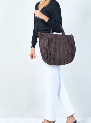 Amara Leren shopper "Brigitte" bruin - (B)40 x (H)30 x (D)14 cm