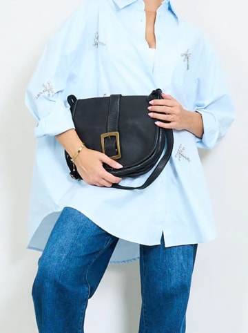 Amara Leren schoudertas "Miles" zwart - (B)28 x (H)20 x (D)16 cm