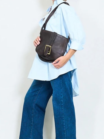 Amara Leren schoudertas "Miles" bruin - (B)28 x (H)20 x (D)16 cm