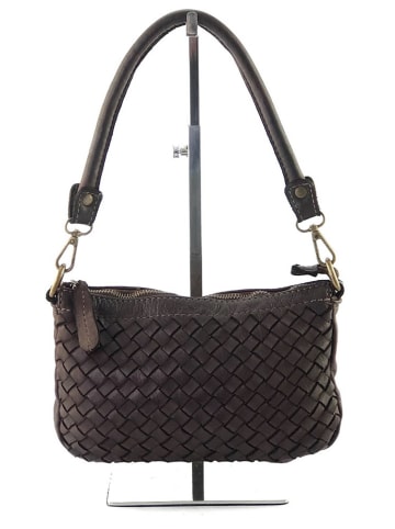 Amara Leder-Schultertasche "Boris" in Braun - (B)24 x (H)16 x (T)7 cm