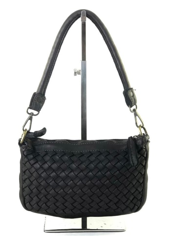 Amara Skórzana torebka "Boris" w kolorze czarnym - 24 x 16 x 7 cm