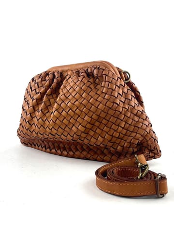 Amara Leren clutch "Miller" lichtbruin - (B)35 x (H)23 x (D)8 cm
