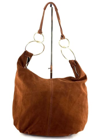 Amara Leren shopper "Rosita" lichtbruin - (B)46 x (H)35 x (D)7 cm