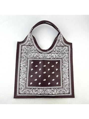 Amara Skórzany shopper bag w kolorze fioletowo-białym - 42,5 x 40 x 0,50 cm