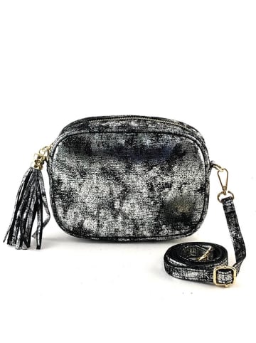 Amara Leder-Clutch "Paris" in Schwarz - (B)21 x (H)16 x (T)8 cm