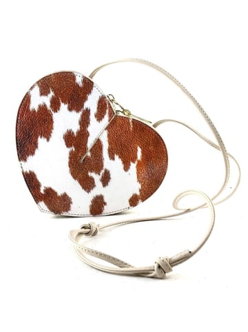 Amara Leder-Umhängetasche "Amore" in Braun - (B)22 x (H)16 x (T)6 cm