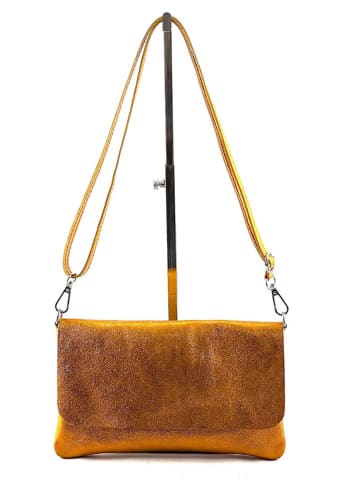 Amara Leren clutch "Sally" lichtbruin - (B)25 x (H)15 x (D)1 cm