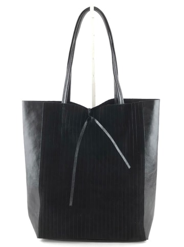 Amara Leder-Shopper "Thena" in Dunkelblau - (B)40 x (H)37 x (T)12 cm