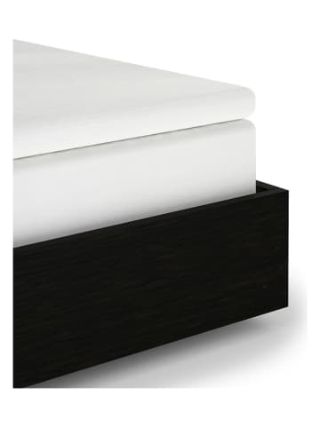 Heckett Lane Prześcieradło satynowe w kolorze białym na rozdzielany topper na gumce