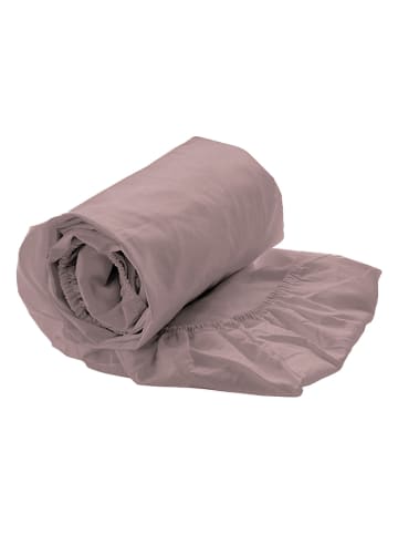 Heckett Lane Prześcieradło satynowe "Elementi" w kolorze jasnoróżowym na gumce