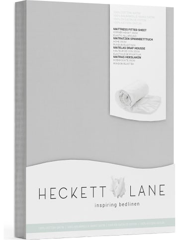 Heckett Lane Prześcieradło satynowe "Elementi" w kolorze szarym na gumce