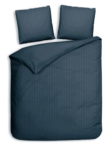 Heckett Lane Komplet pościeli satynowej "Banda" w kolorze granatowym