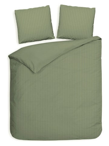 Heckett Lane Komplet pościeli satynowej "Banda" w kolorze zielonym