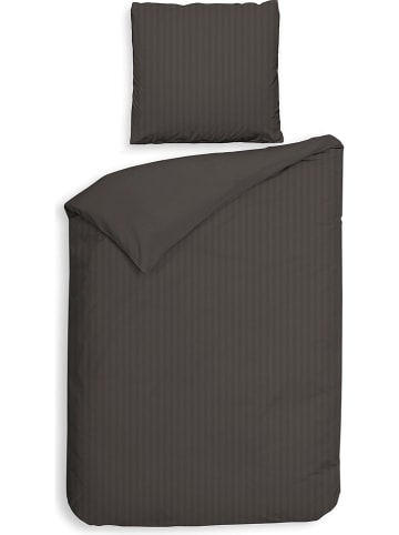 Heckett Lane Komplet pościeli satynowej "Banda" w kolorze antracytowym