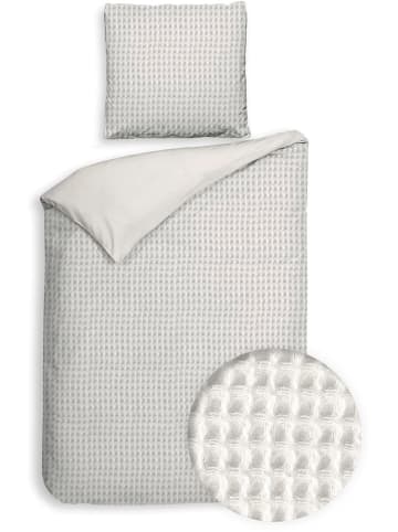 Heckett Lane Komplet pościeli perkalowej "Vafala" w kolorze kremowym