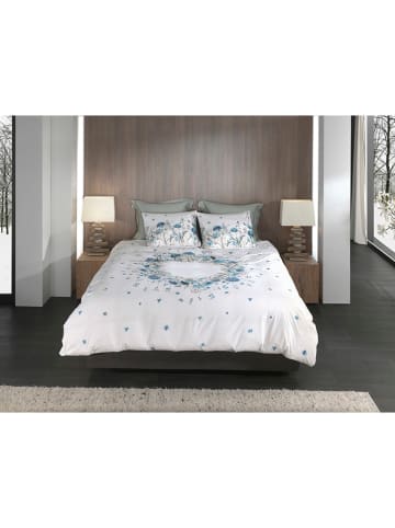 HNL Komplet pościeli "Mikaela" w kolorze biało-niebieskim