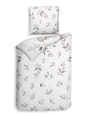 Heckett Lane Satijnen beddengoedset "Amara" wit/lichtgrijs