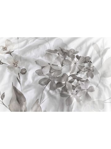 Heckett Lane Komplet pościeli satynowej "Amara" w kolorze biało-jasnoszarym