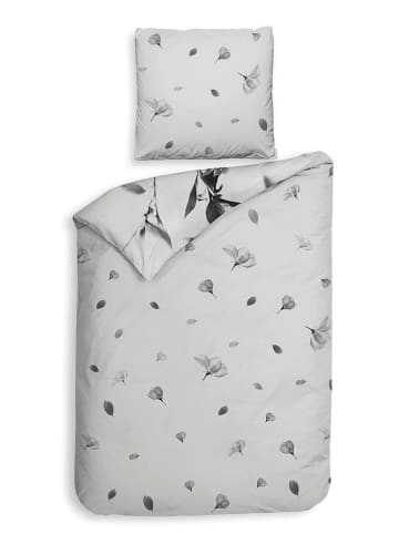 Heckett Lane Satin-Bettwäsche-Set "Berta" in Hellgrau