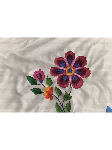 Heckett Lane Komplet pościeli satynowej "Luz" w kolorze beżowym ze wzorem