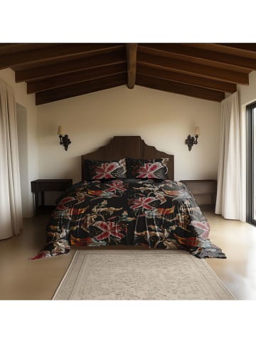 Heckett Lane Komplet pościeli satynowej "Zia" w kolorze czarno-różowym