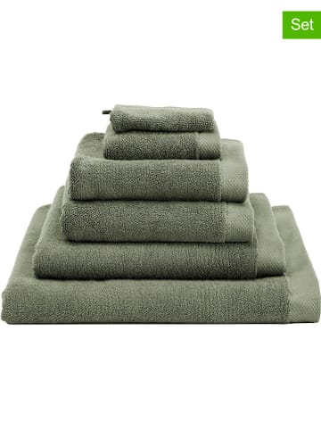 Heckett Lane 6-delige set: washandjes "Premium" groen