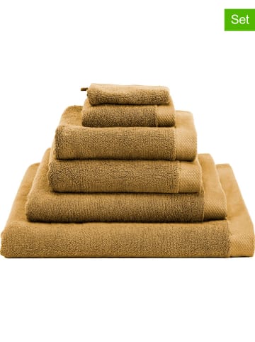 Heckett Lane 6-delige set: washandjes "Premium" okergeel