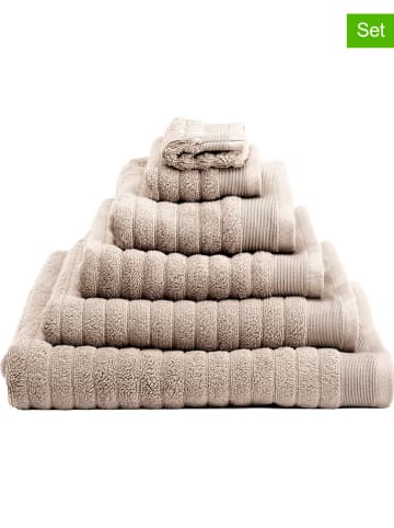 Heckett Lane 6-delige set: washandjes "Prestige" zandkleurig