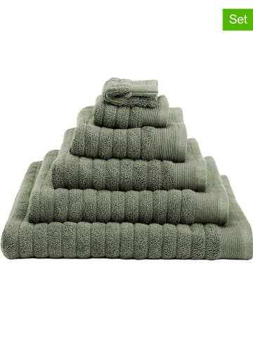 Heckett Lane 6-delige set: washandjes "Prestige" groen