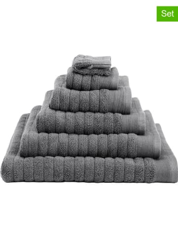 Heckett Lane 6-delige set: washandjes "Prestige" antraciet