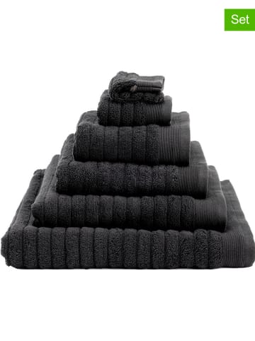 Heckett Lane 6-delige set: washandjes "Prestige" zwart